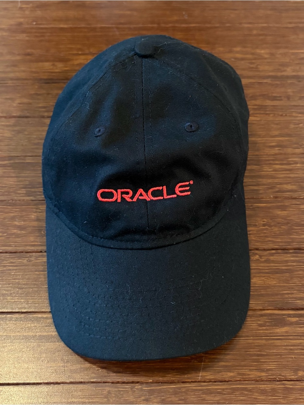 ORACLE Strap Back hat Red on Black Adjustable baseball cap